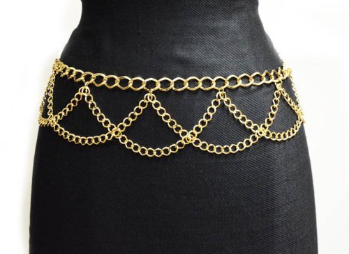 Chain Belt With Triangle Shaped Dangling Links